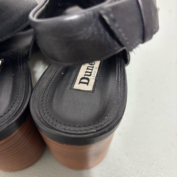 Dune London Black Leather Ignus Sandals Heels Women's 5 UK/ 38 EU/ 7-7.5 US - Picture 10 of 13
